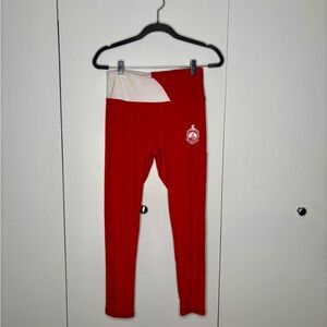 Delta Box Red and White Leggings - M